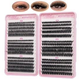 Individual Eyelashes Wispy Cluster Lashes D Curl Natural Lash Clusters Fluffy Lashes Individual Cluster 600Pcs Volume Lash Extensions DIY Eyelash Extensions for Beginners(40D+50D+60D+80D+100D+120D)