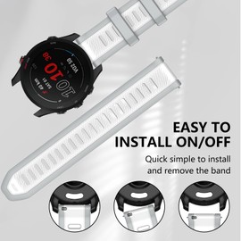 MYSNBKN Compatible with Garmin Forerunner 265/255 Watch Band, 22mm Silicone Sport Band for Garmin Venu 3/Venu 2/Vivoactive 4/Forerunner 265/255 Smart Watch