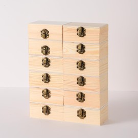 36 pcs Small Wooden Box for Crafts, 4.3inX2.7inX1.8in Unfinished Wooden Boxes with Lid Keepsake Box for Jewelry Storage DIY Crafts
