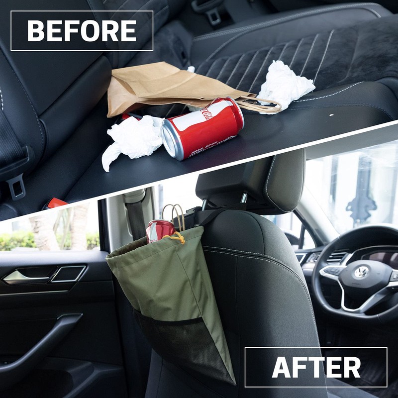 GNEGNI 2PCS Car Garbage Can, Hanging Car Trash Bag with