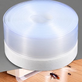 Transparent Door Weather Stripping Seal for Gaps – Flexible Self-Adhesive PVC Tape for Doors, Windows & Shower Glass