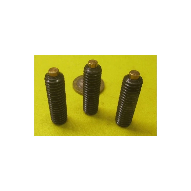 Kmac Alloy Steel Set Screws, Brass Tip, 3/8-16 x 1