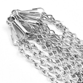POFET Heavy Duty Basketball Replacement Chain Net with S Hooks, Basketball, Hoop Net Replacement, Basketball Net Chain, Highly Durable, Heavy Duty Neck Hook, Sports Equipment