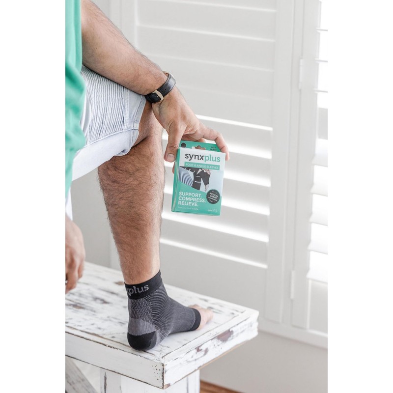 SynxBody SynxPlus Foot & Ankle Sleeve BLACK - SynxPlus Ankle