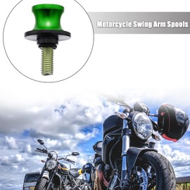 X AUTOHAUX 2 Pcs 10mm Metal Motorcycle Rear Stand Swing Arm Spool Sliders Green