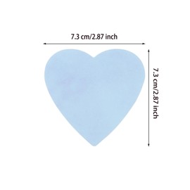 ONLYKXY 5Pack Transparent Sticky Notes 250 Sheets Cute Heart-Shaped Self-Stick Book Tabs Waterproof PET Markers Sticky Notes Pad,3 inch (Blue)