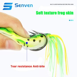 Senvenelec 6pcs Colorful Thunder Frog Fishing Lure, 3D Fisheye, Frog Fishing Bait, Flower Frog Lure.