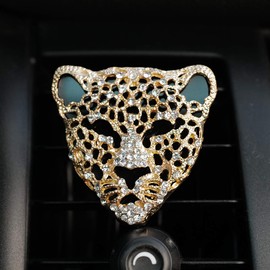 ADR. Bling Leopard Air Freshener Vent Clip for Car Interior Decoration Accessories (Gold)