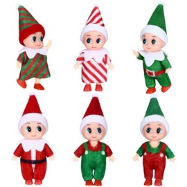 YUNHENTONG Christmas Elf 6 Pieces, Christmas Gnome Figures, Elf Doll, Gnome Doll, Mini Christmas Elves, Small for Children, Adults, Christmas Toy Decorations