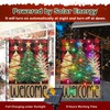 Lighted Christmas Garden Flag 12x18 Double Sided, 8 Modes Solar