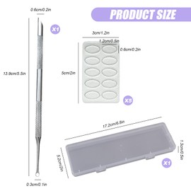 Valicaer Cuticle Pusher,Dual Ended Nail Cuticle Remover with 5 Nail Sand Polishing Tablets Manicure Kit for Nail Care and Gel Prep