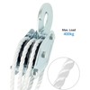 QWORK® Pulley with 8 pulleys - Maximum capacity: 400 kg,