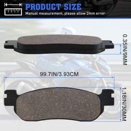 Cnornus Rear Brake Pad for XP250R XMAX X Max 250 2005-2013 YP 250 R X-Max XMAX 1998-2013 VP 250 X-City YP 125 R X-Max ABS (39D2) 2011-2017 YP 400 X-M ax 2013 -2016