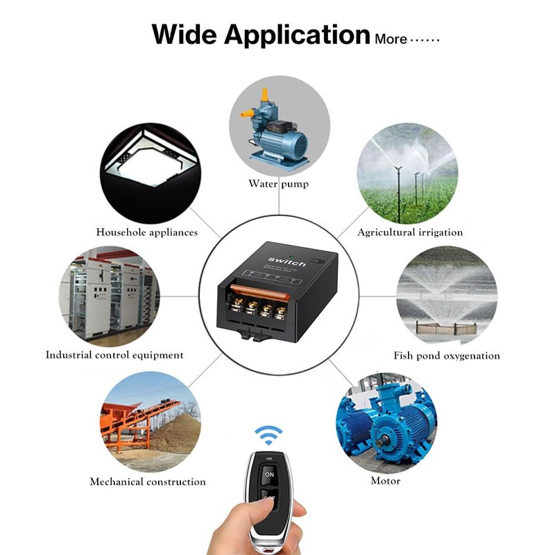 SRDKG 12V Remote Switch with 30A Relay, 12 Volt Wireless