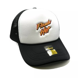 Unbranded Flamin Hot Mesh Trucker SnapBack (White/Black)
