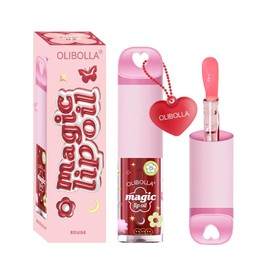 MESUROSE Lip Oil, Nourishing and Hydrating Tinted Lip Oil, High-Shine Glimmer Finish, Non-Sticky, Long-Lasting and Volumizing Formula, 0.12 Fl Oz(02 Rouge)