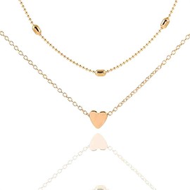 AIYVELU Anklet Gold Women Waterproof Multi-Row Adjustable Anklet Fashion Multi-Layer Eternal Heart Beads Beach Foot Jewellery for Women and Girls, Metal