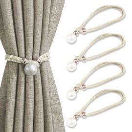 AWOLIC 4 Pack Curtain Tiebacks,Curtain Holdbacks for Drapes,Curtain Tie Back Rope Used for Outdoor and Home Decoration (Beige)