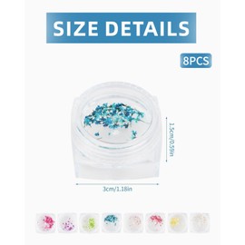 ZAMXHUG Nail Art zubehör - 8 Boxen trockenblumen nägel,getrocknete Blumen für Nägel, Nagel deko,8 Farben Nail Art Aufkleber trockene Blumen Kit getrocknete Blumen Zubehör Set DIY Nageldekoration