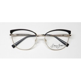 Sean John 6031 Cat Eye Eyeglass Frame/Glasses Premium Acetate Materials Designer [55-19-140, black/gold]