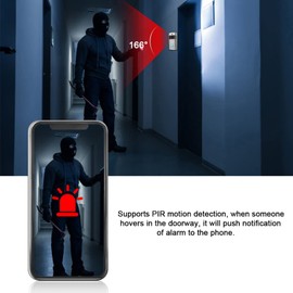 Cámara de Timbre de Video Inalámbrica Inteligente, Cámara de Puerta WiFi con Detector de Movimiento, Cámara de Seguridad de Timbre WiFi de 2,4 GHz con Resolución 1280, Duración de la Batería de 6 Mese