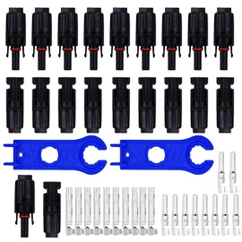 HUAZIZ 10 Pairs of Photovoltaic Connectors, Solar Panel Cable Connectors, Solar Panel Cable Connectors, Solar Panel Cable Connectors Plug + 1 Pair of Solar Wrench for Mounting Connectors Kit
