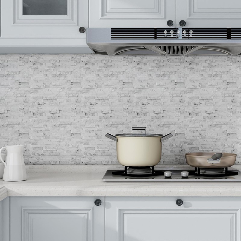 V-MOZZA Peel and Stick Stone Tile, 5-Sheet Peel and Stick