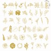 100 pieces gold foil stickers with leaves and flowers for