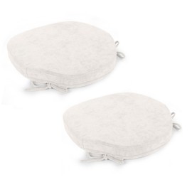 Loveboat Washable Windsor Chair Cushion Chair Seat Cushion for Kitchen, Dining, Farmhouse Milky White (Pack of 2)