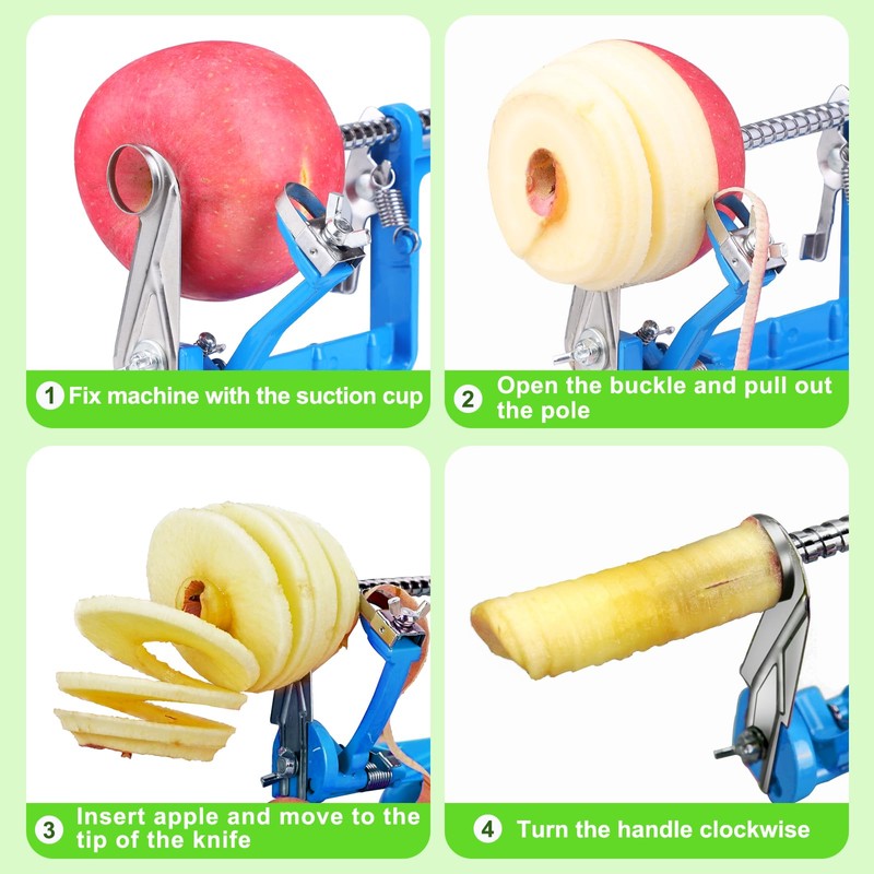 Apple Peeler Corer, Long lasting Chrome Cast Magnesium Alloy Apple
