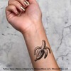 4 x 'Peeled Banana' Temporary Tattoos - Water Resistant, Skin-Safe,