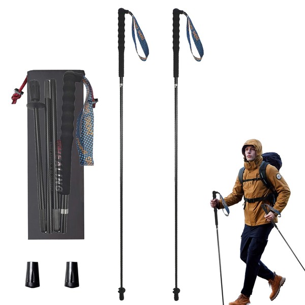 OKHEALING Ultralight Trekking Poles Foldable Set of 2 Ultralight Carbon