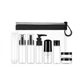 Travel Portable Cosmetic Shampoo Lotion Refillable Tube Refill 4-piece Set (Clear) 2ea
