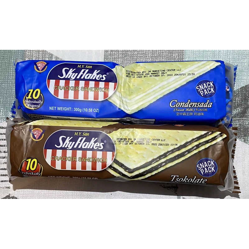 M.Y. San Sky Flakes Cracker Sandwich Condensada + Tsokolate (Chocolate)