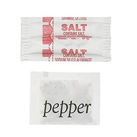 Concession Essentials Salt and Pepper Packets, 400 Count, Single Serve Portions, 200 Each