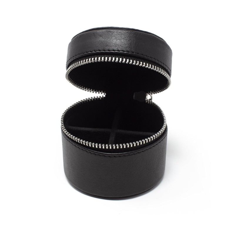 Men's 100% Leather Cufflink Storage Box (Black)