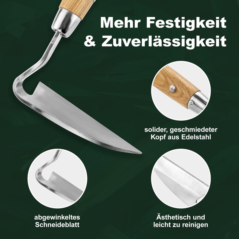 Eadwiella Stainless Steel Garden Hoe Cutting Hoe Garden Tool