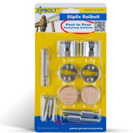 Zipbolt 13.810 Slipfix Railbolt — Staircase Handrail Post to Post Fastening Solution, Durable, Fast, and Easy Residential and Commercial Installation, New Construction and Remodels