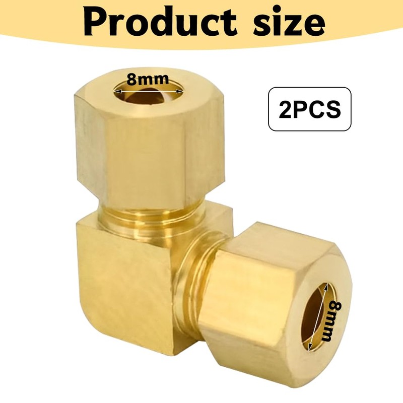 8 mm Angle Compression Fitting, Brass Compression Pipe Fitting, Pneumatic