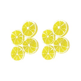 4Pcs Double Lemon Slices Hair Clips Lemon Hair Clip for Women Girls Bangs Side Hairpins Creative Barrettes Duckbill Hair Accessories Clips and Barrettes Decoration