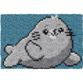 YP Latch Hook Kits for Kids Adults DIY Rug Tapestry Kits with Printed Canvas Embroidery Kits Festival Gifts Home Decoration (Whale,14.2inch X 9.8inch)