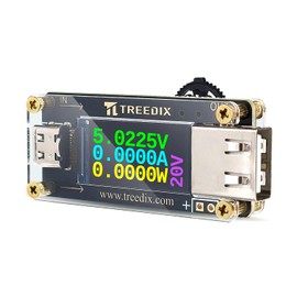 Treedix USB Tester USB Type C to Type A QC PD3.0 Trigger Module with LCD Screen Type-C Female Interface 5V 9V 12V 15V 20V 5A Adjustable Voltage Current Power Supply，PD2.0/PD3.0,QC2.0/QC3.0,BC1.2
