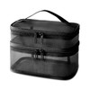 Double Layer Makeup Bag, Large Mesh Travel Cosmetic Pouch with