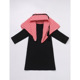 FYMNSI Newborn Prayer Outfit Muslim Baby Boys Maxi Kaftan Headscarf Set Middle East Arabic Prayer Clothing, black