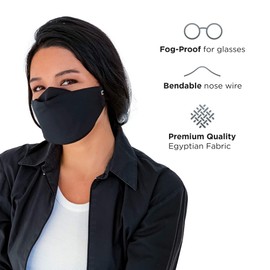 Acustom 3D Face Mask | Anti Fog Design I (Black 3-Pack, XL)
