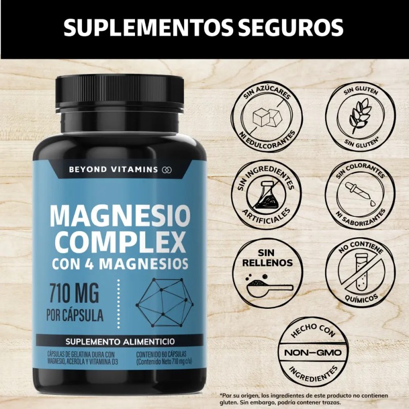 Beyond Vitamins Magnesio Complex Citrato Polvo Glicinato Gluconato Óxido Vitaminas