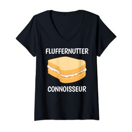 Womens Peanut Butter Sandwich Fluffernutter Connoisseur V-Neck T-Shirt