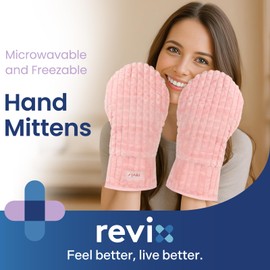 REVIX Microwavable Heating Mittens for Hands and Fingers, Heated Mittens for Women, Moist Heat Microwave Hand Warmers, Unscented Hand Muff for Hands Discomfort Relief, Pink, 1 Pair