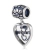 I Love Grandma Dangle Charm Hollow Heart Flower Beads Charm