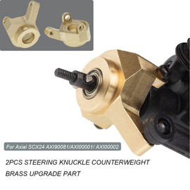 Brass Steering Knuckles Heavy Duty Front Steering Cup Steering Knuckle Upgrade Accessories for AXIAL SCX24 AXI90081 Upgrade Parts 1/24 RC Crawler Car